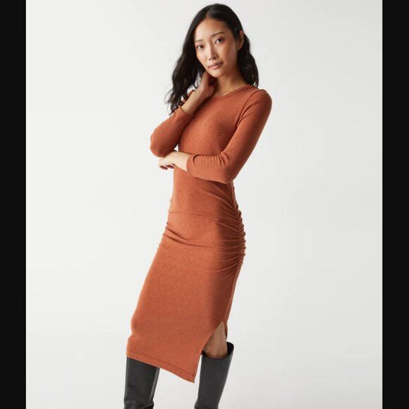 Michael Stars Christy midi dress in pecan, size M - Picture 1 of 5